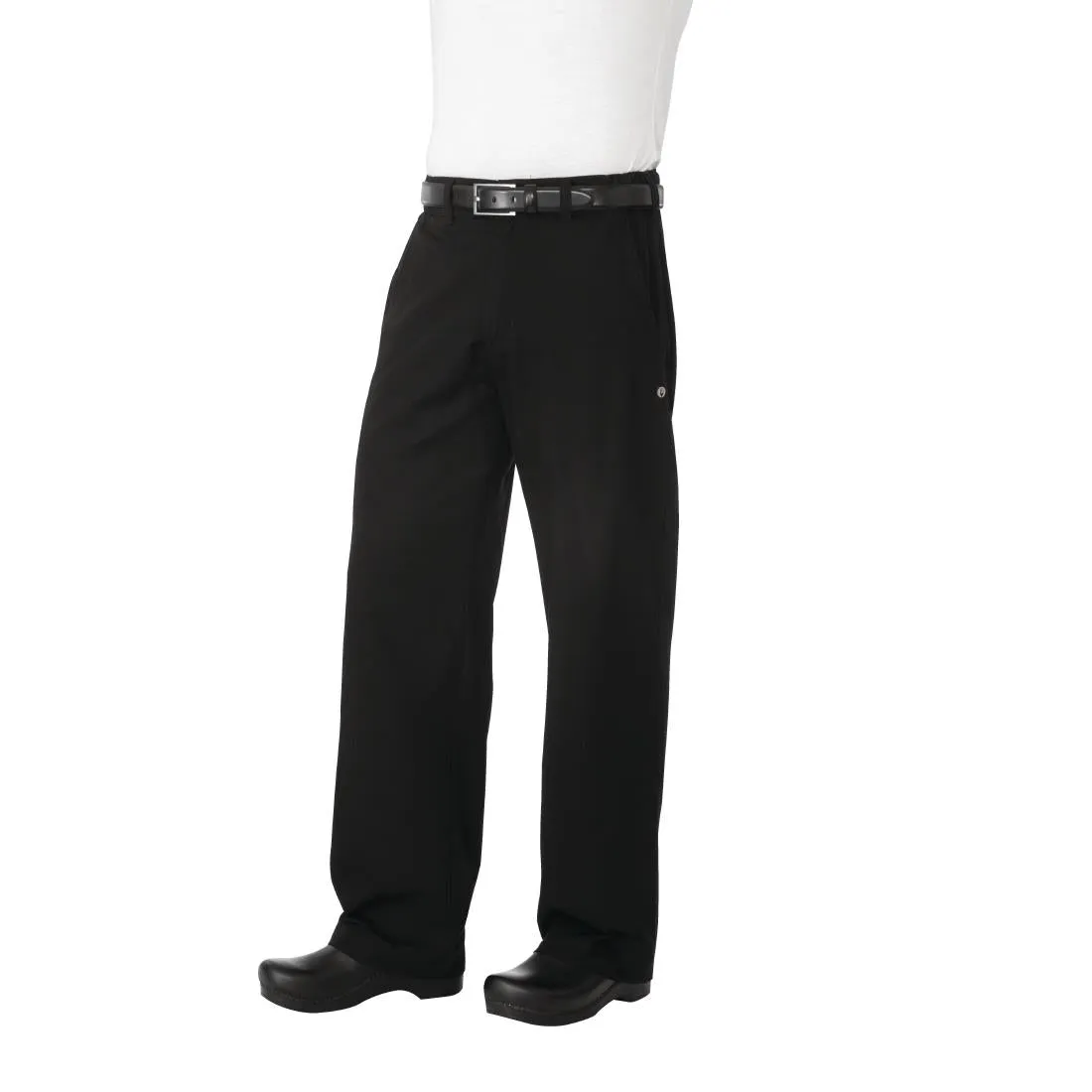 A674-M Chef Works Unisex Professional Series Chefs Trousers Black Herringbone M