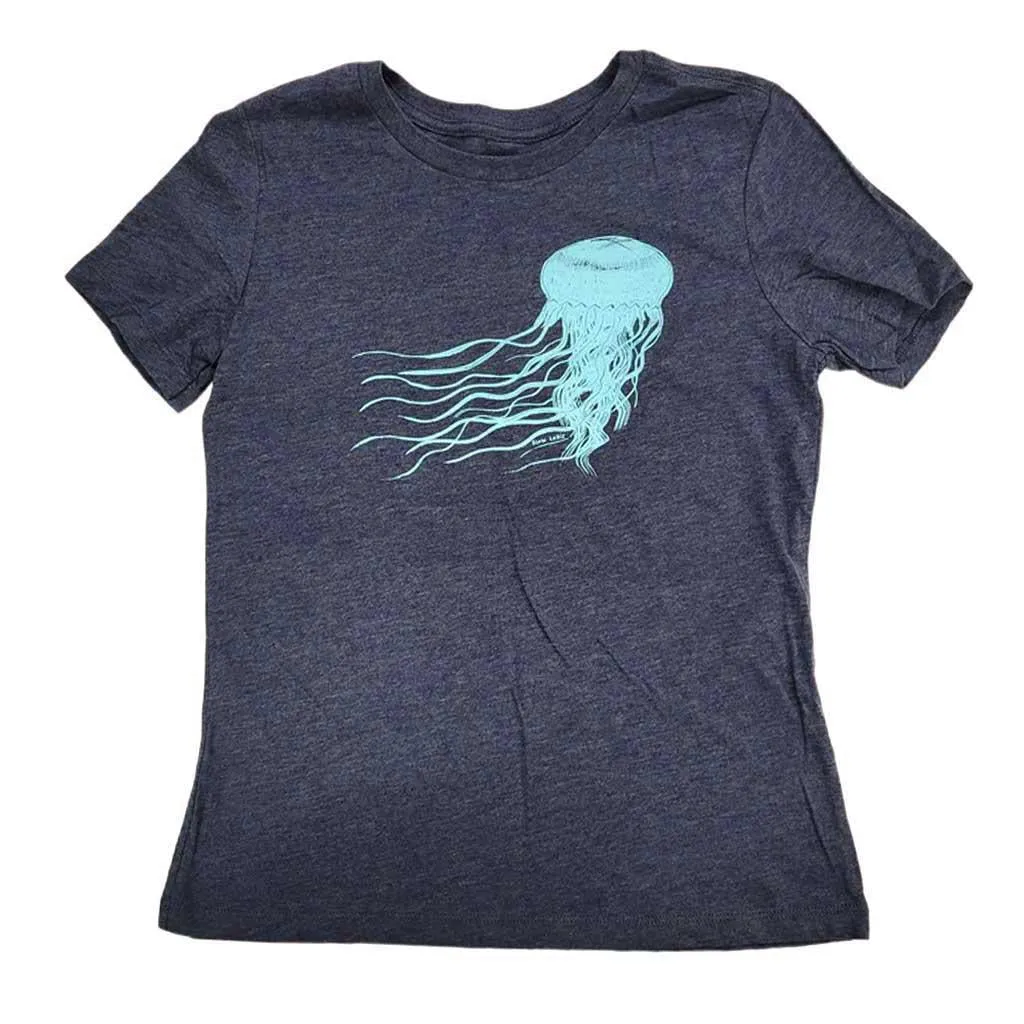 Adult Relaxed Fit - Jellyfish Heather Navy Tee (S - 3X) by Slow Loris