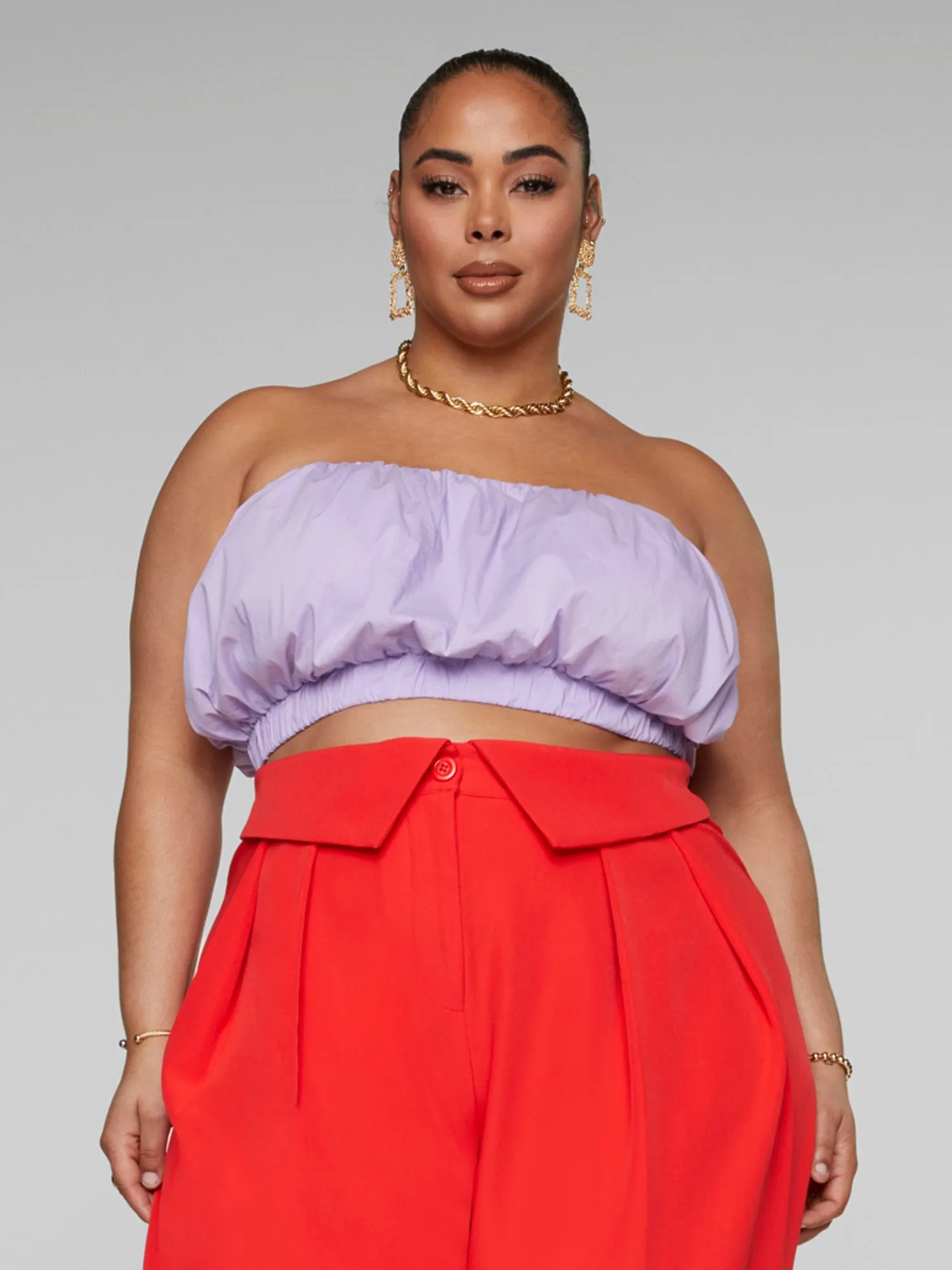 Amy Balloon Hem Crop Top - Gabi Fresh x FTF