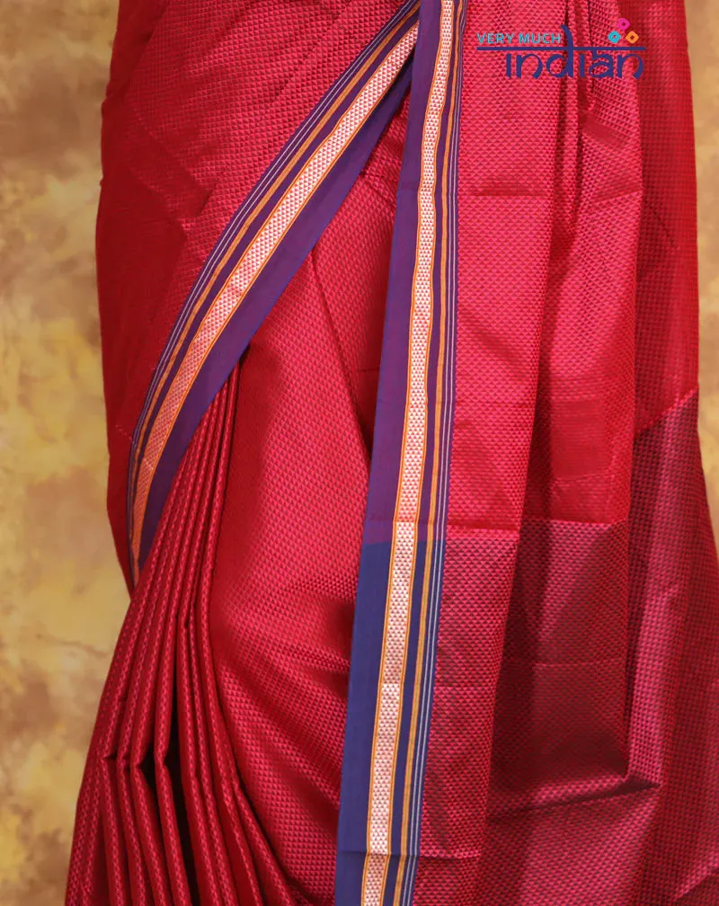 Andaaz ~ Authentic Cotton and Pure Resham Khun Saree With Contrast Pallu - Fresh Pink (Available in Red Border)