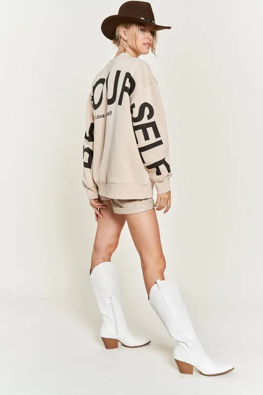 Be Yourself oversized sweater womens fashion