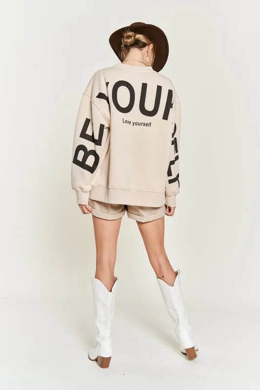 Be Yourself oversized sweater womens fashion