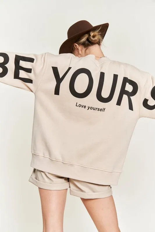 Be Yourself oversized sweater womens fashion