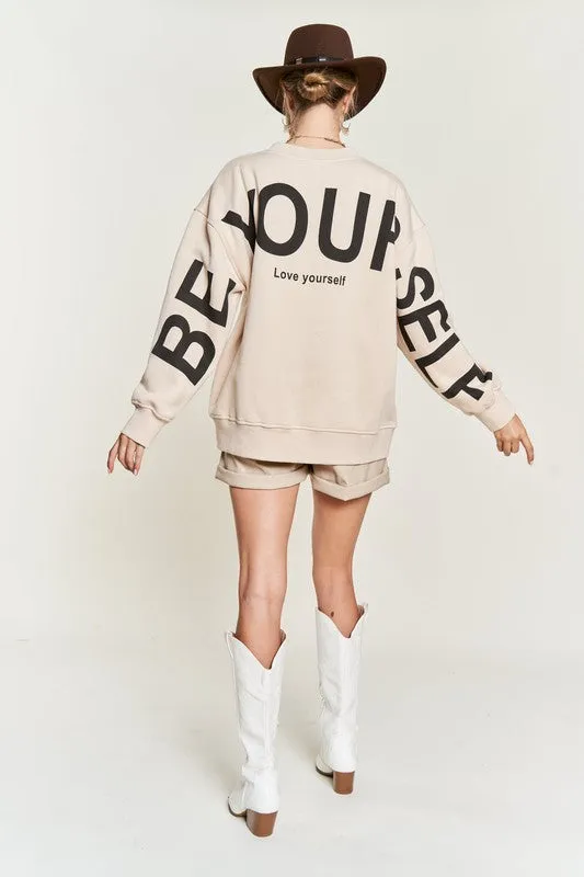 Be Yourself oversized sweater womens fashion