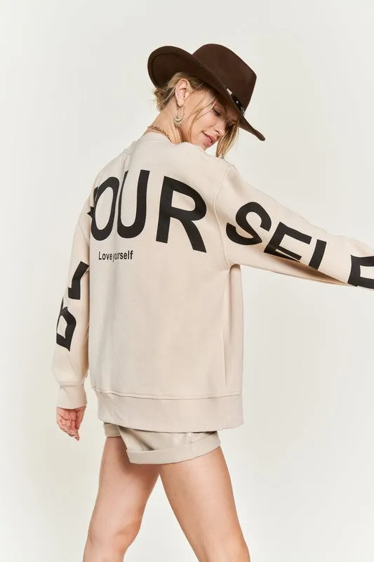 Be Yourself oversized sweater womens fashion