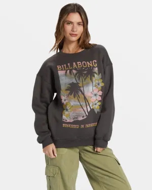 BILLABONG SUNKISSED PARADISE CREW WOMENS SWEATSHIRT - BLACK