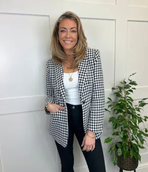 Black & White Dogtooth Blazer