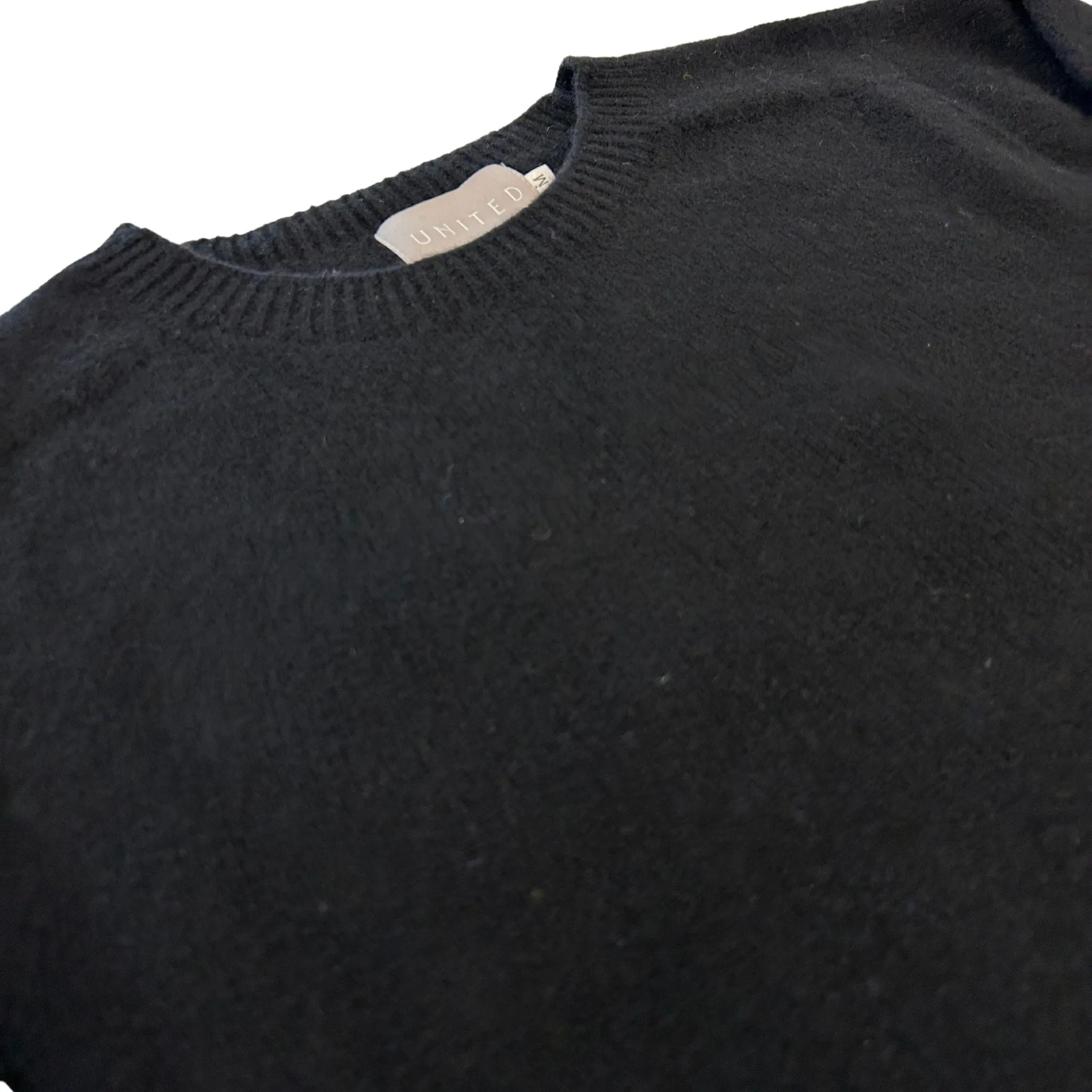 Black Scottish Cashmere Merino Crewneck Sweater