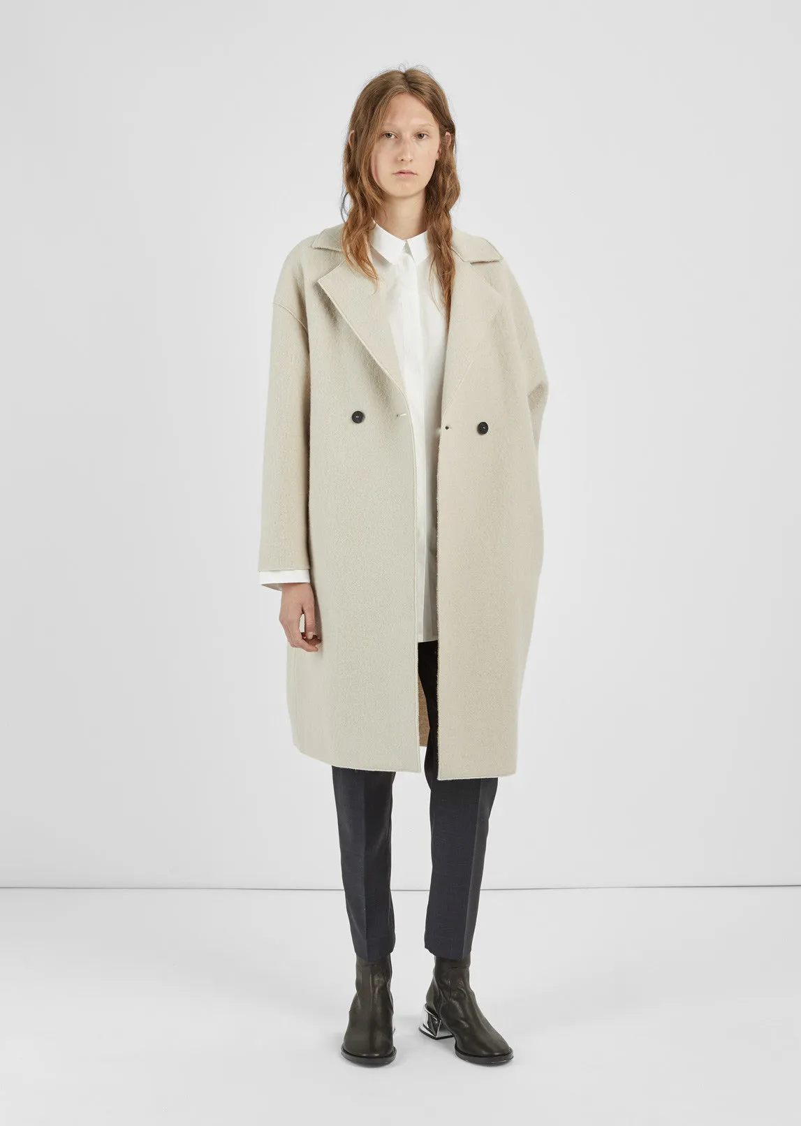 Boiled Wool Cocoon Coat