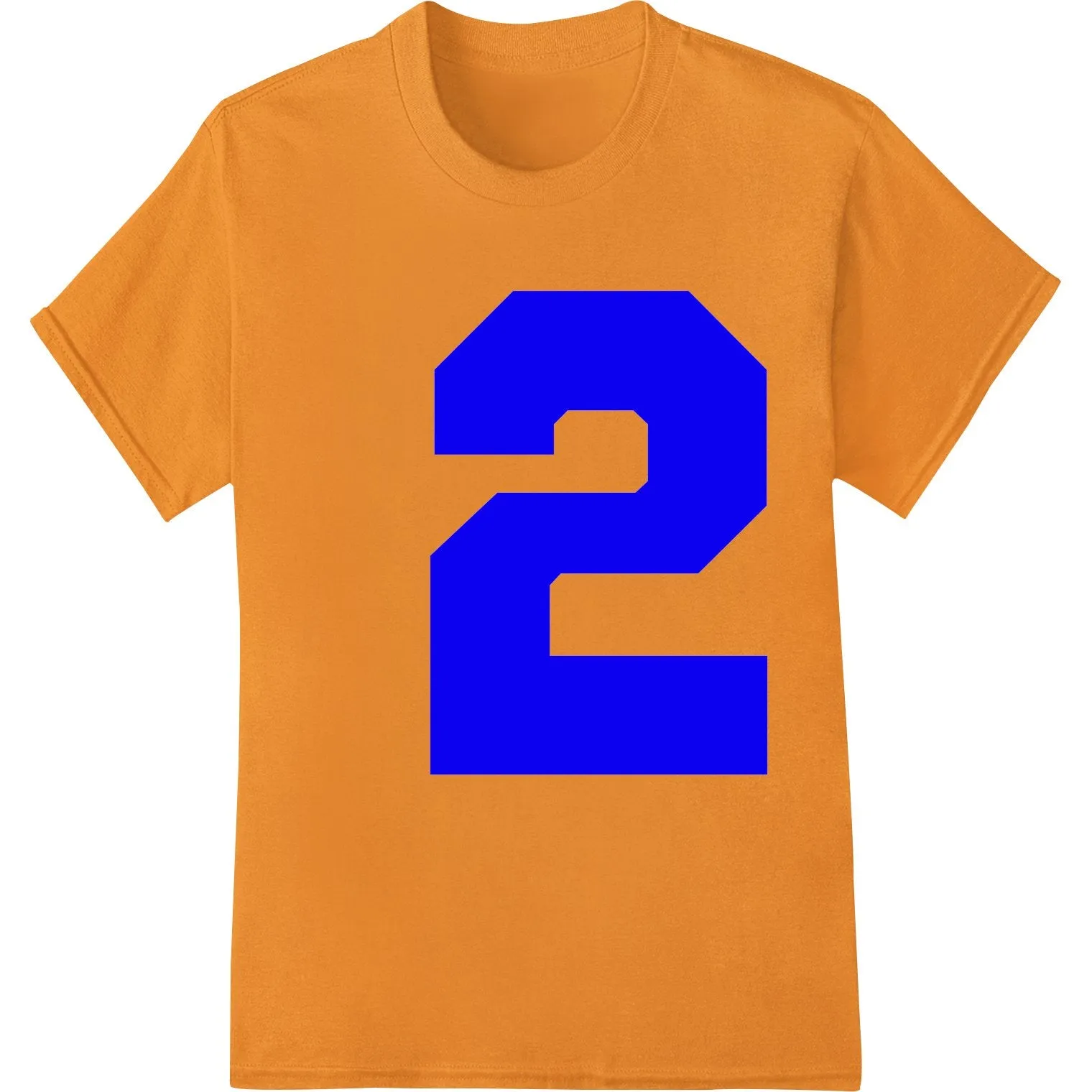 Bold Blue Number 2 Heat Transfer - Customize Your Gear