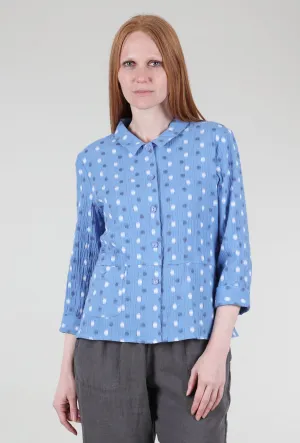 Boxy Peruvian Dot Shirt, Cornflower