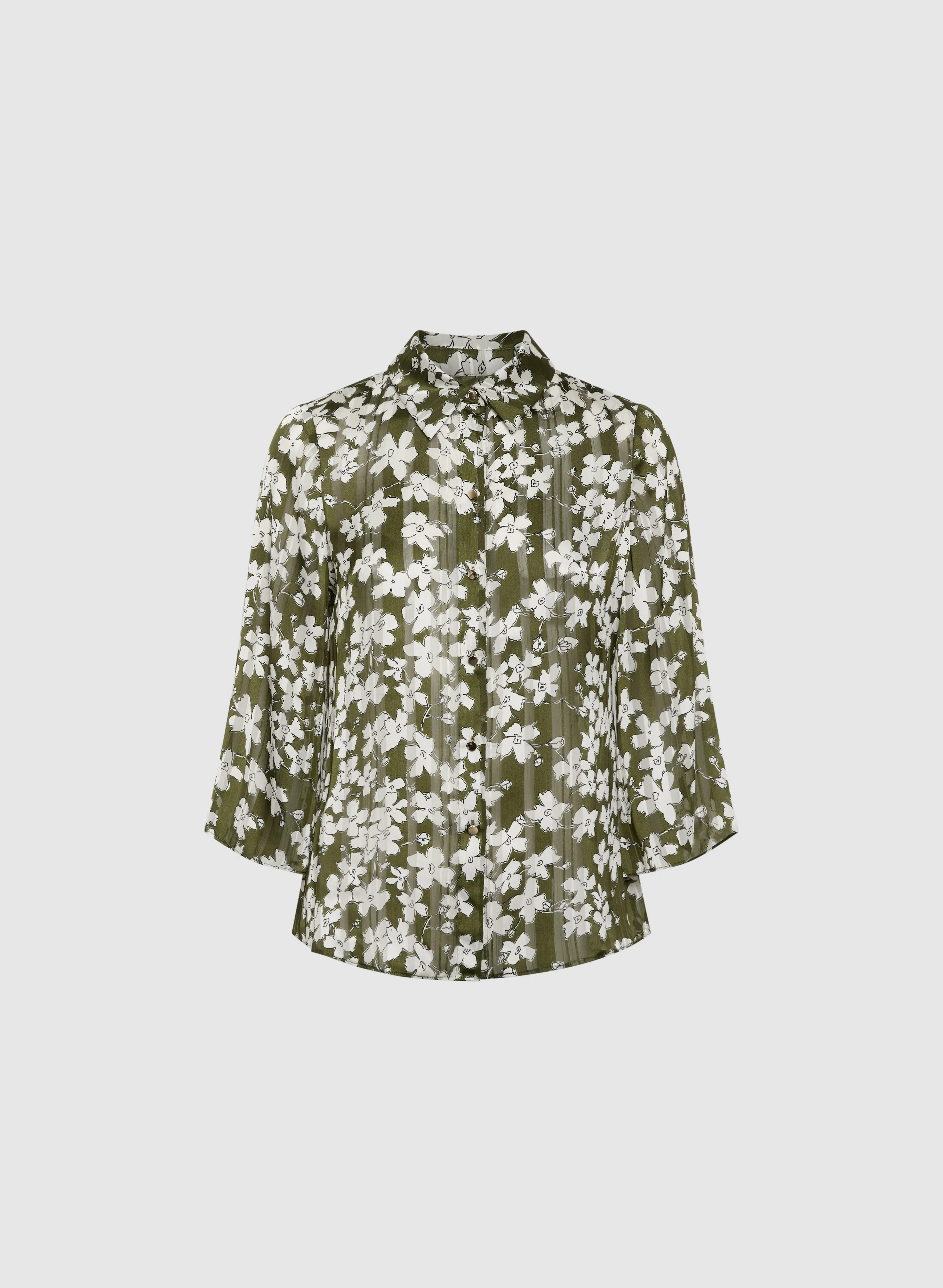 Button-Up Floral Blouse