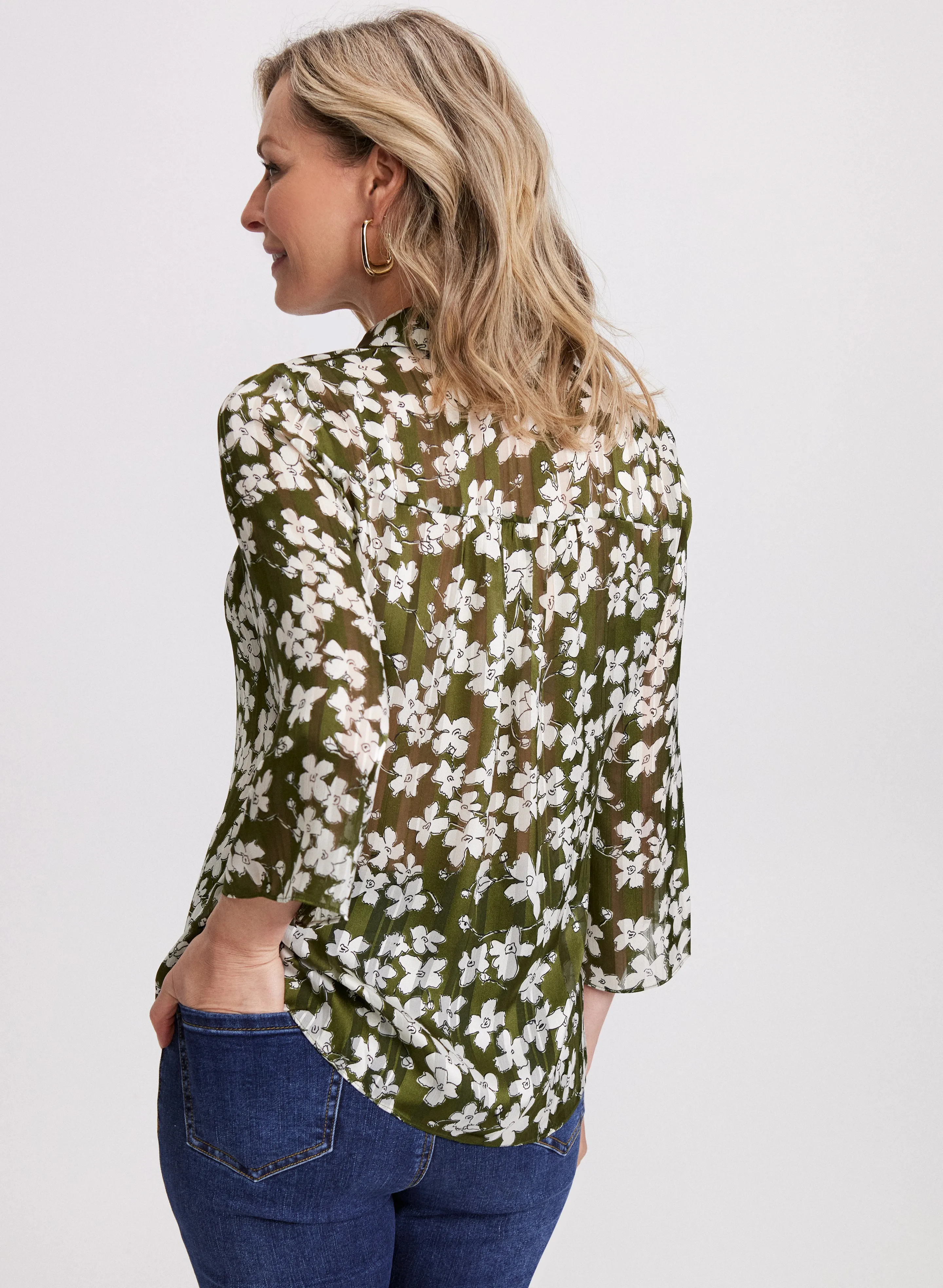 Button-Up Floral Blouse