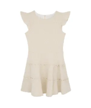 By Debra Girls Ivory/Gold 3 Tier Dress