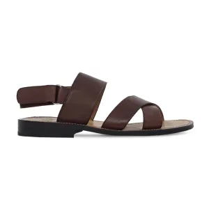 Chaplin - Men's Woddy Brown Calf Leather Sandal