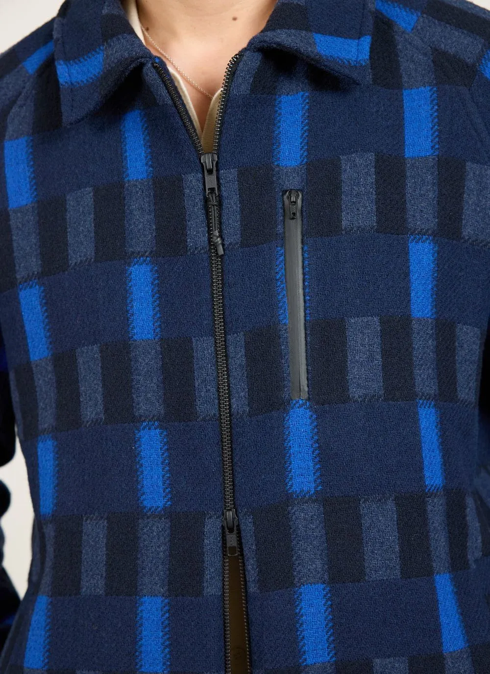 Check Anderson Wool Fleece | Wool | Blue