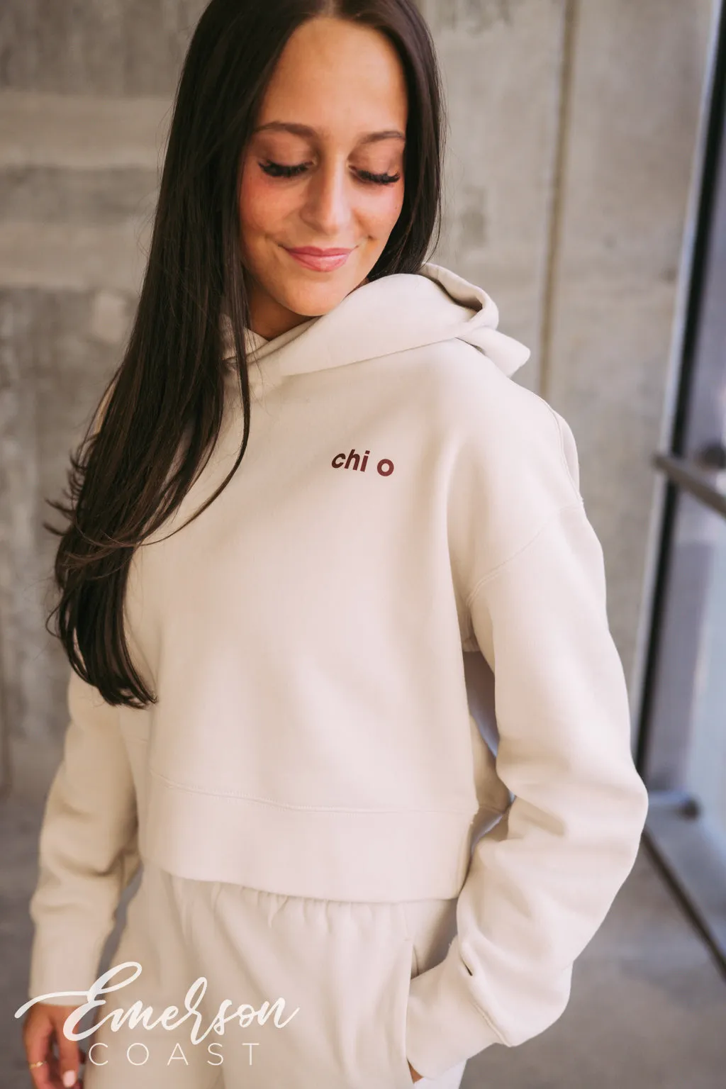 Chi O Bone Cropped Hoodie and Jogger Set