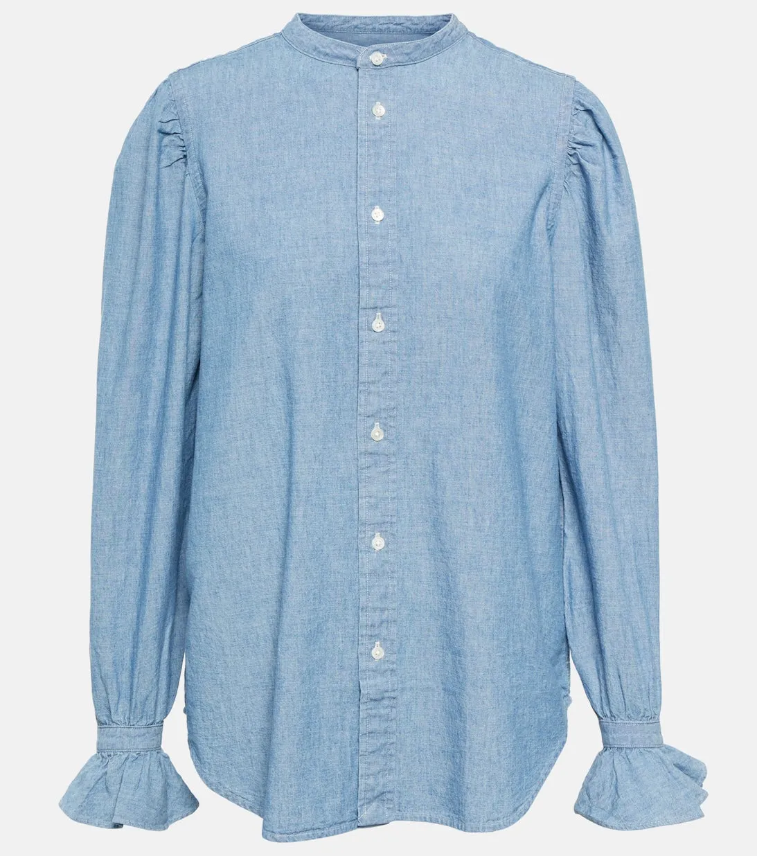 Cotton blouse with ruffles POLO RALPH LAUREN, blue