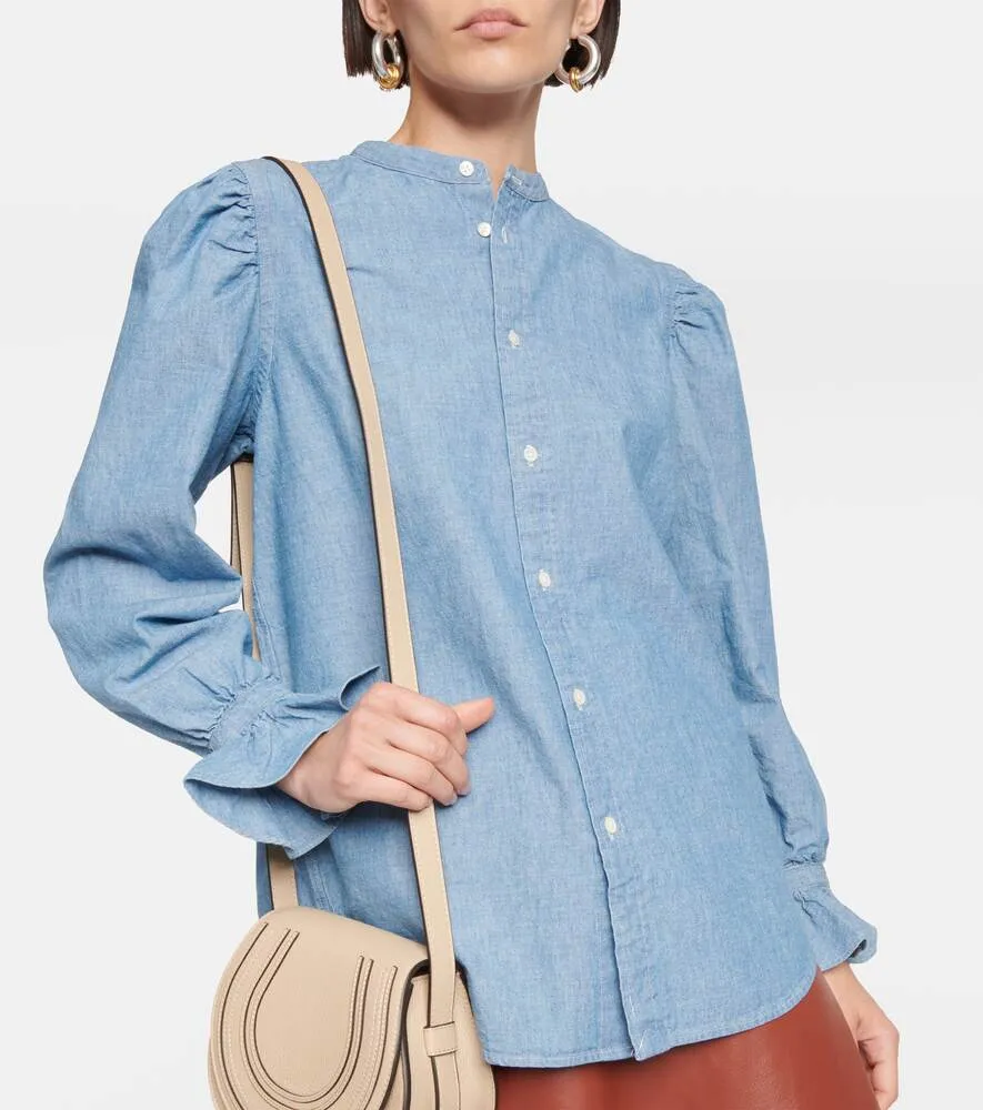 Cotton blouse with ruffles POLO RALPH LAUREN, blue