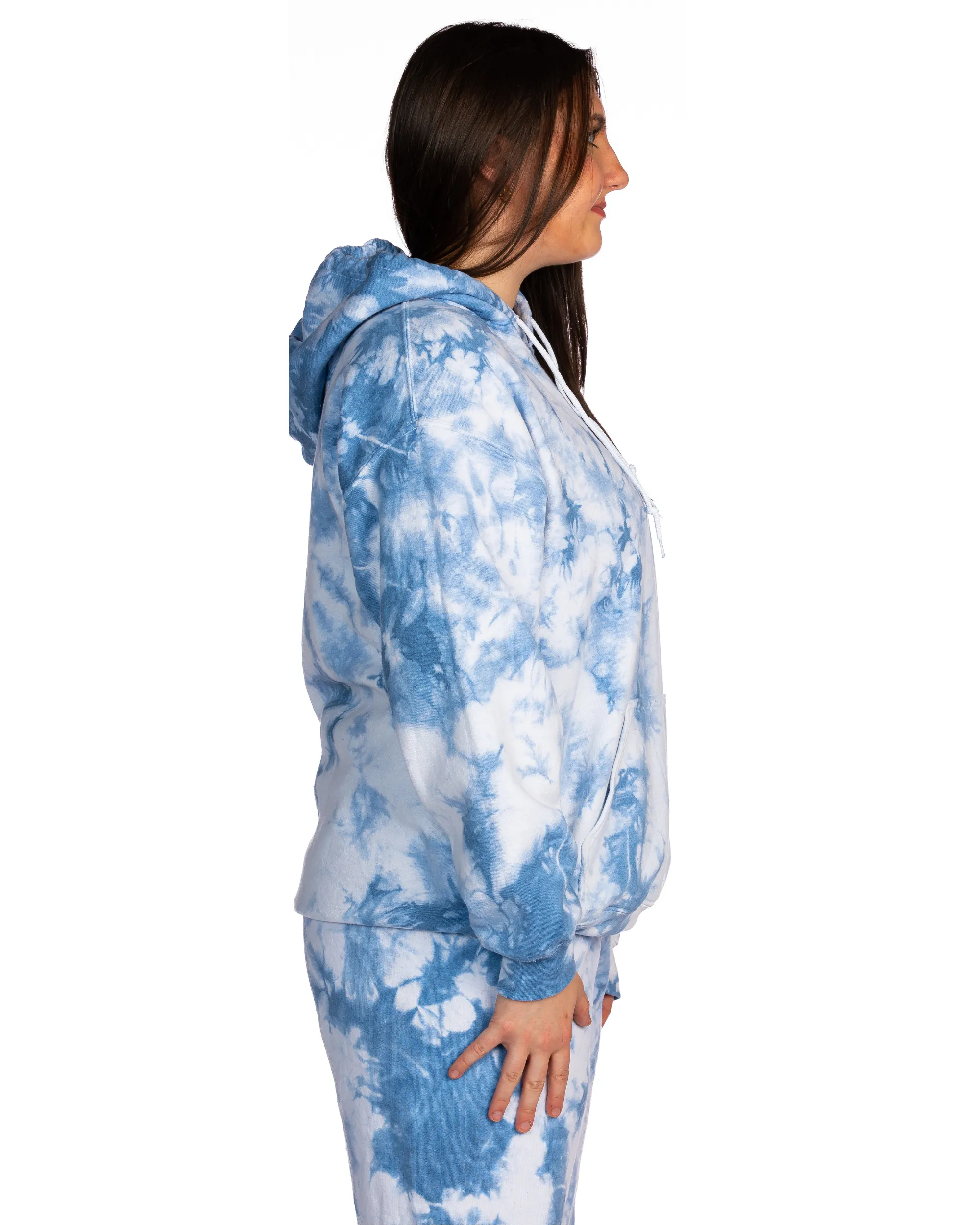 Crystal Dye Essential Fleece Hoodie - Cloudy Sky