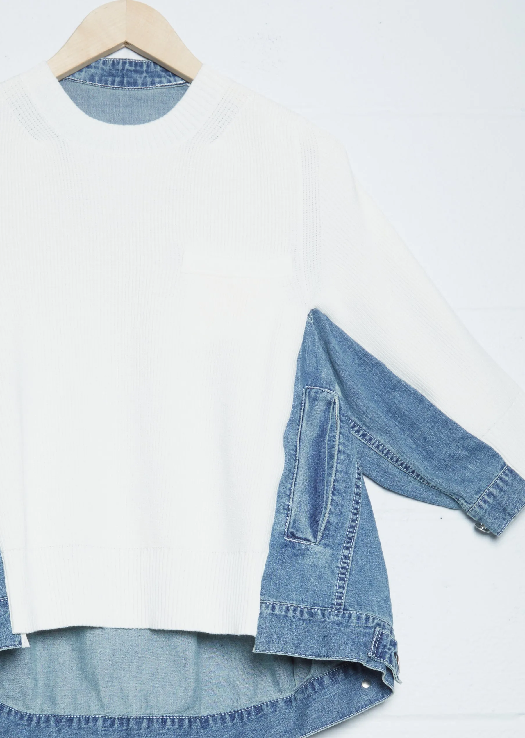 Denim x Knit Pullover