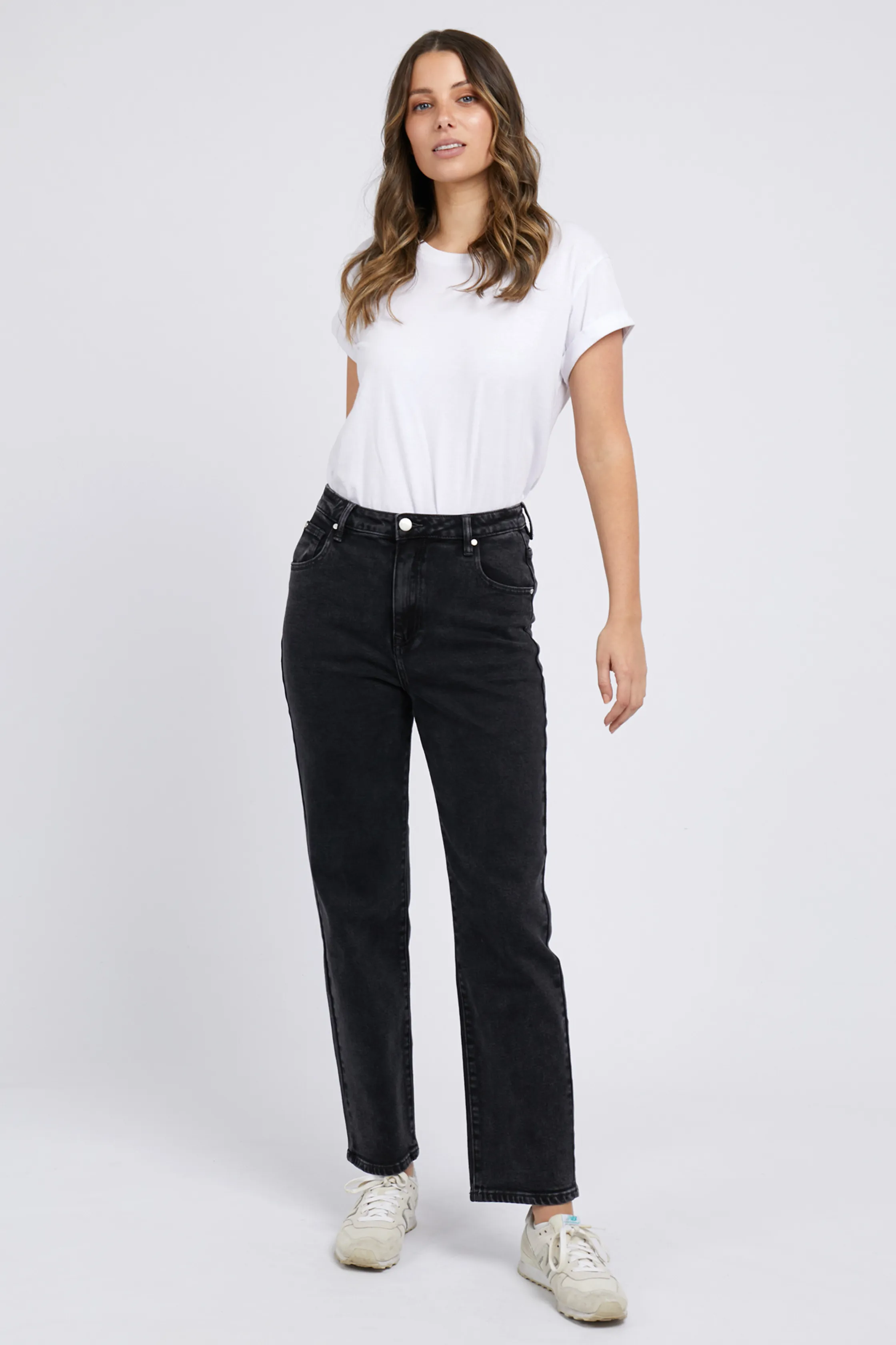 ENMORE WIDE LEG JEAN- Washed Black