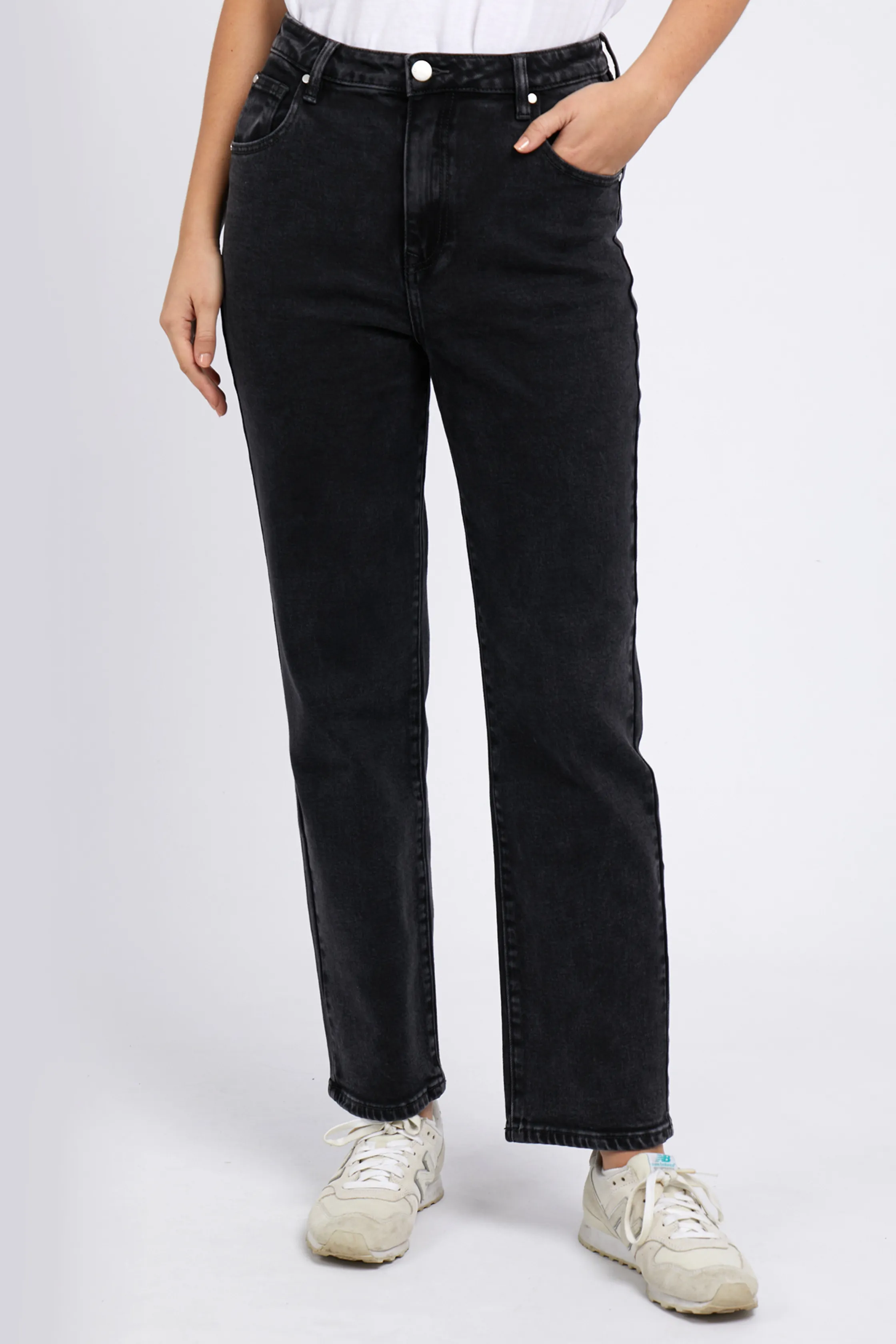 ENMORE WIDE LEG JEAN- Washed Black