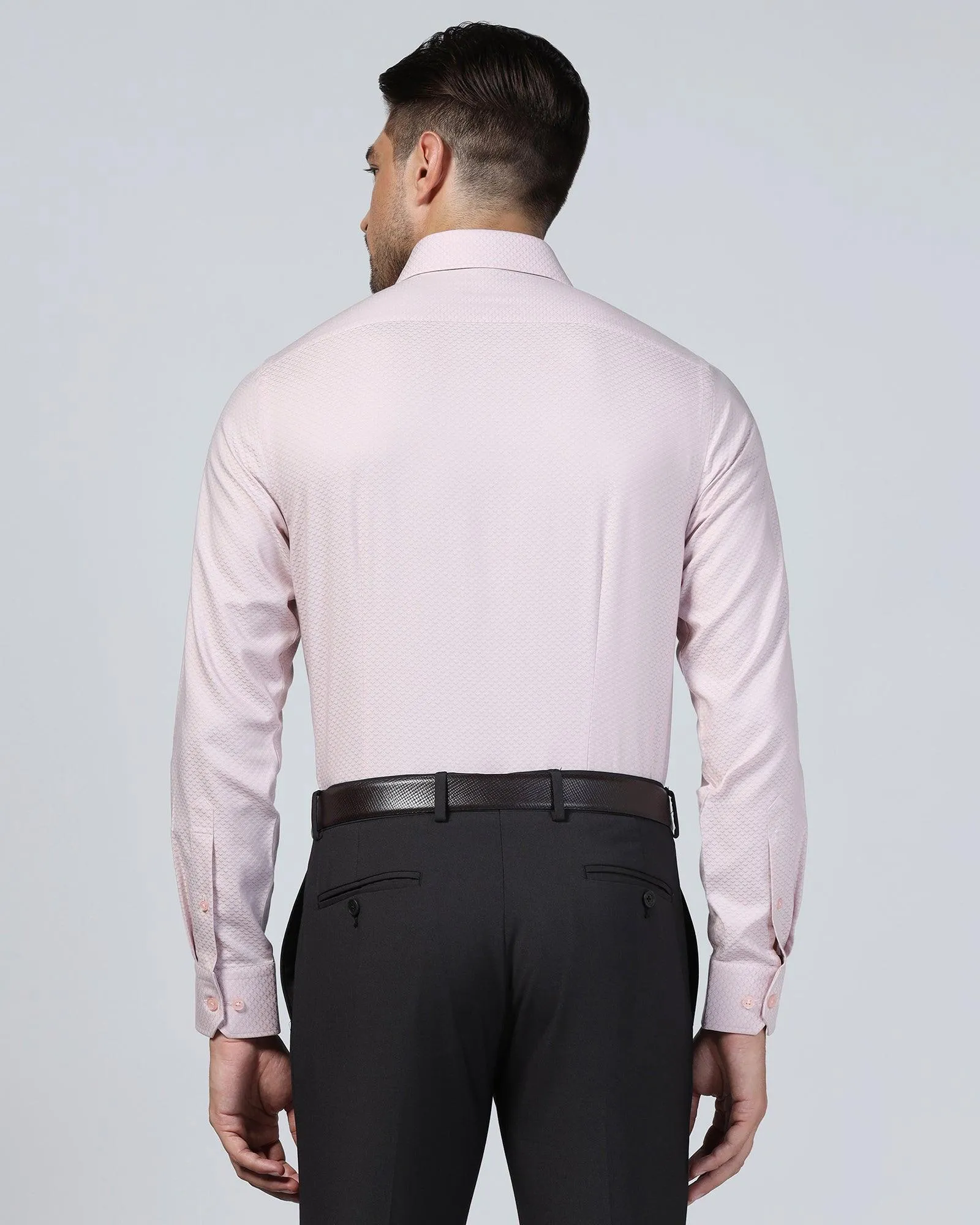 Formal Dusty Pink Textured Shirt - Luna