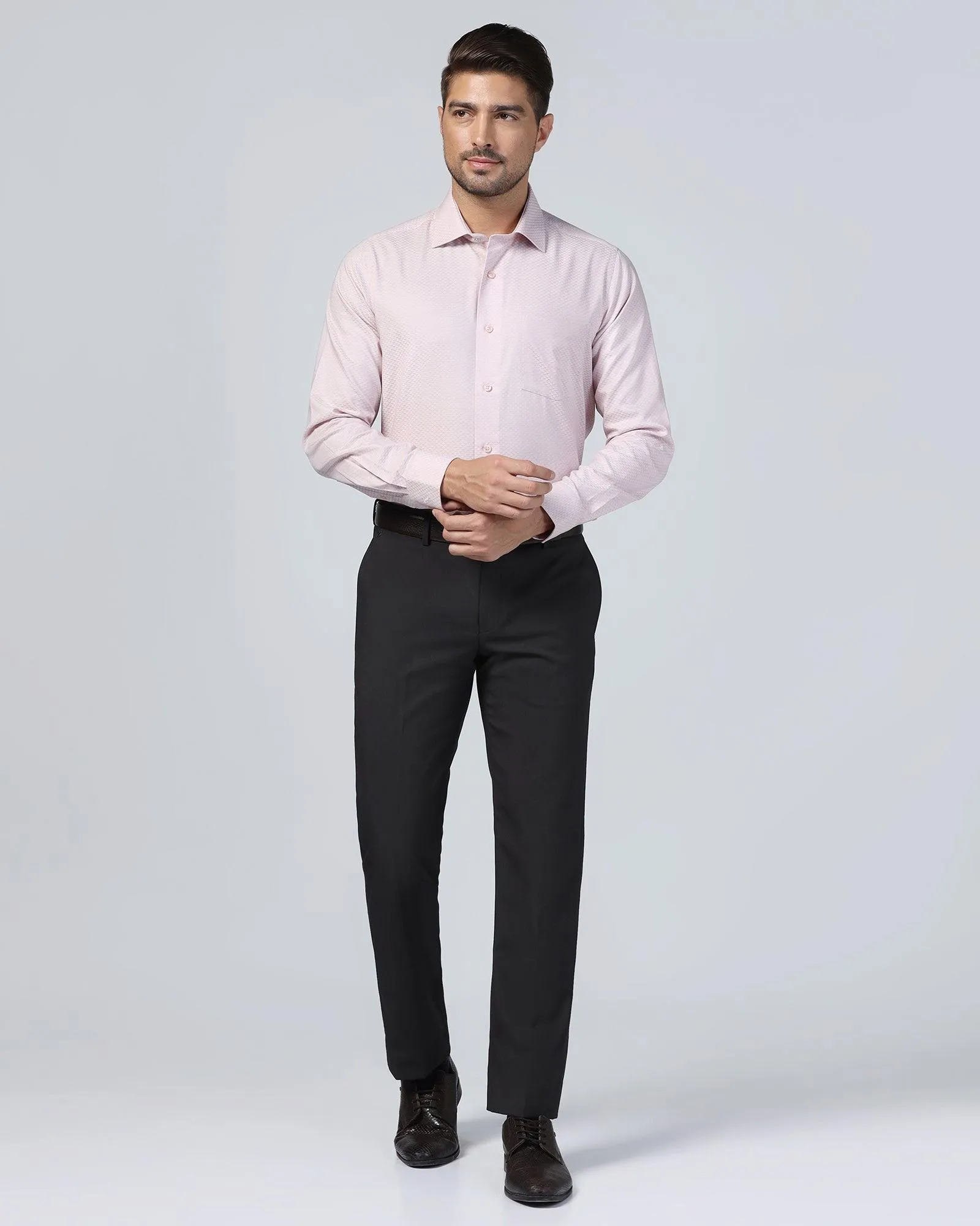 Formal Dusty Pink Textured Shirt - Luna