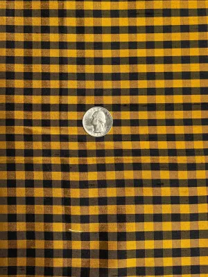 Gold Black Gingham Shantung 684 Fabric