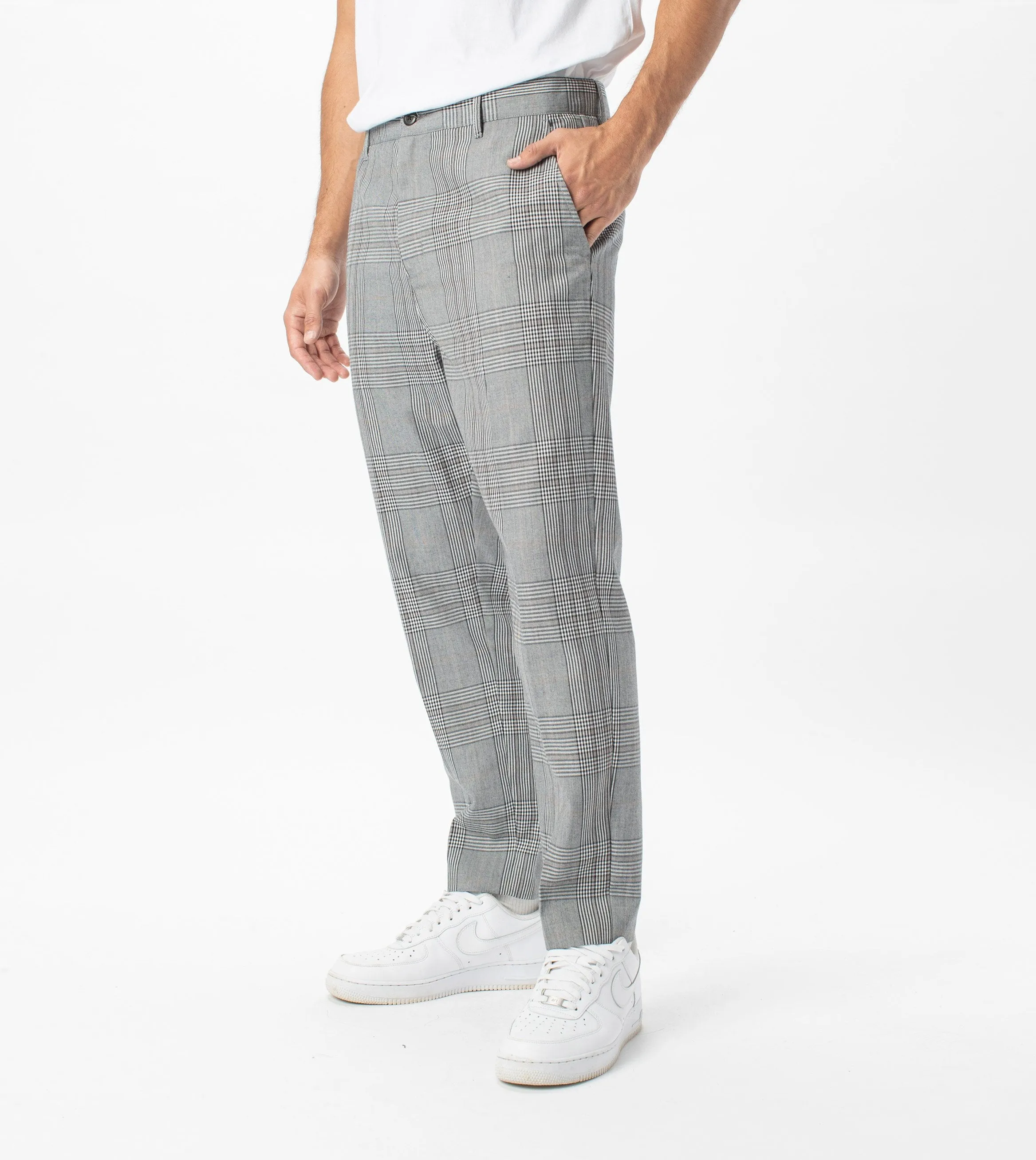 Jumpa Plaid Chino Pant Grey