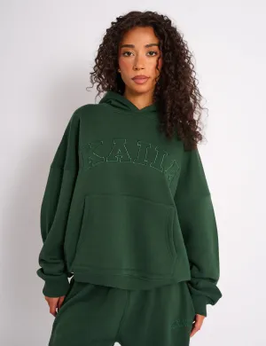 Kaiia Oversized Logo Hoodie Forest Green