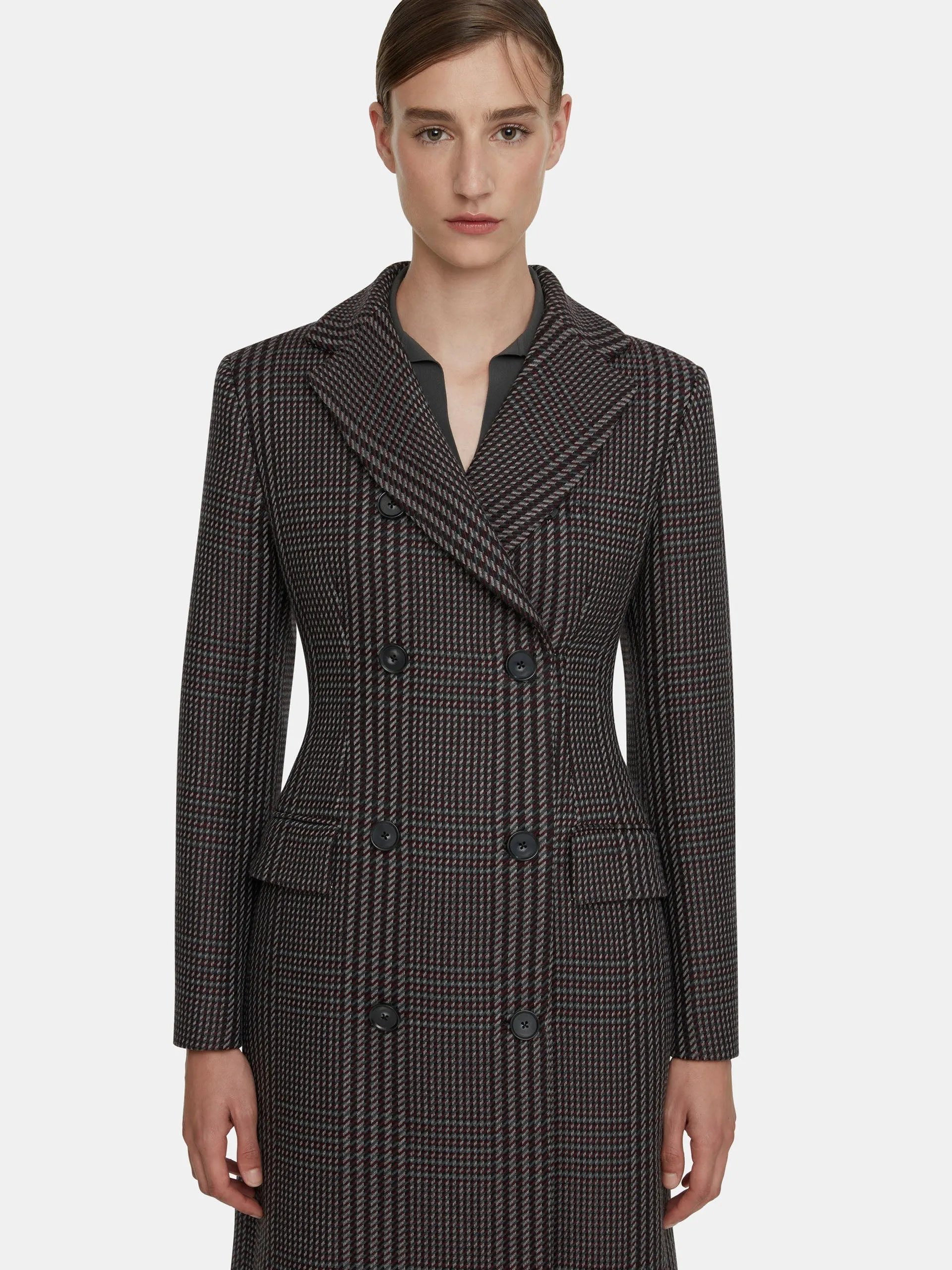 Kelin coat in prince of wales check merino wool