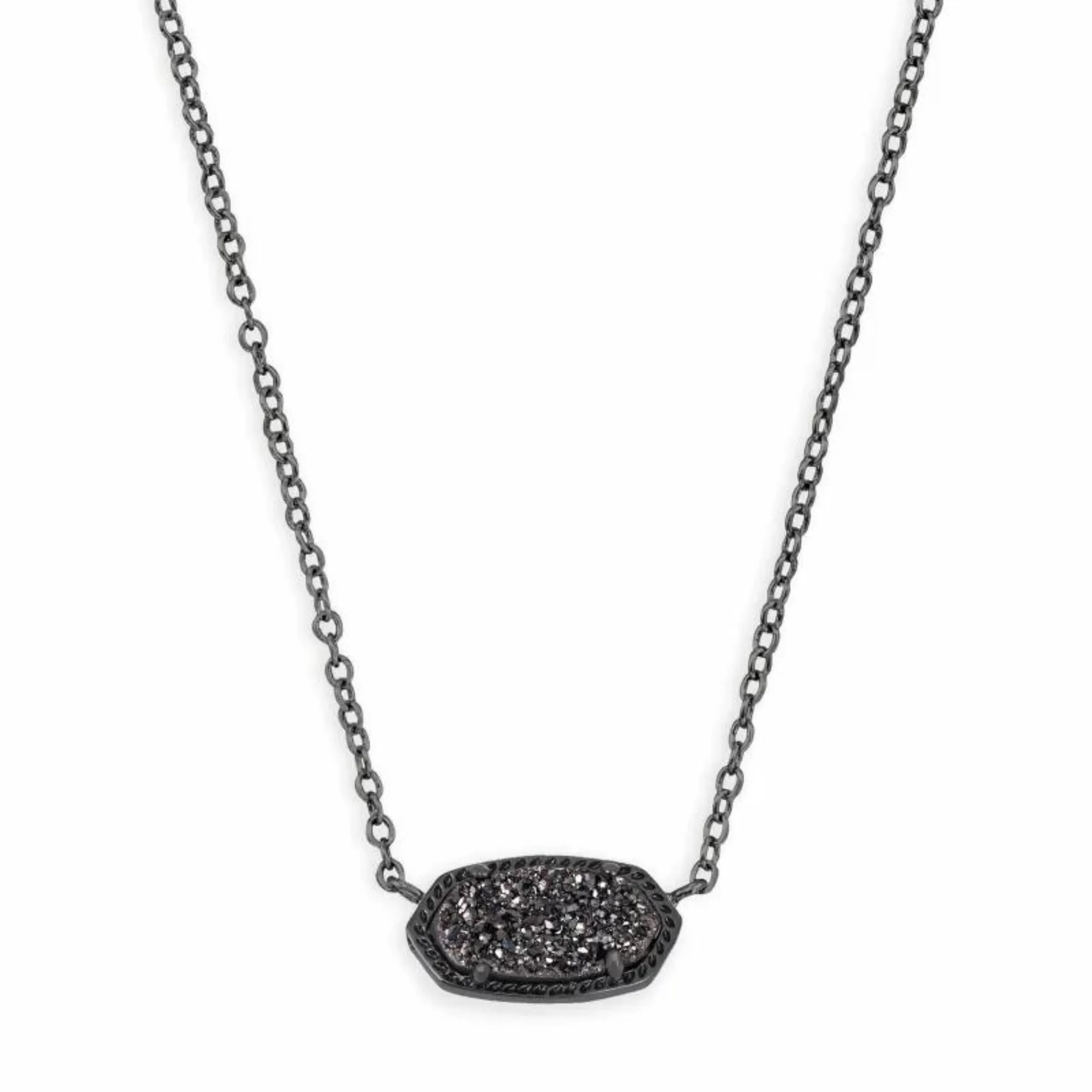 Kendra Scott | Elisa Gunmetal Pendant Necklace in Black Drusy