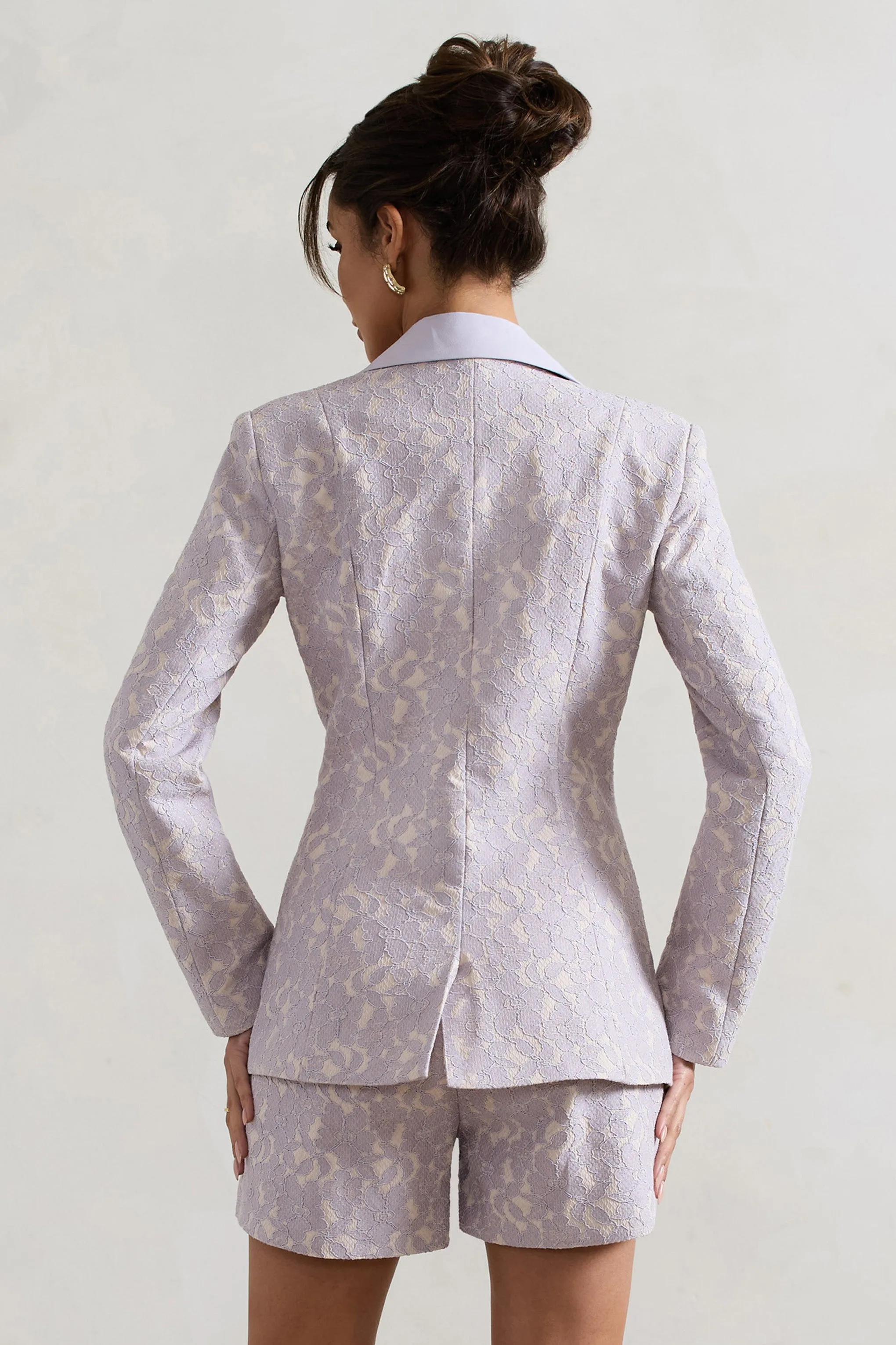 Kennedy | Mauve Lace Tailored Blazer