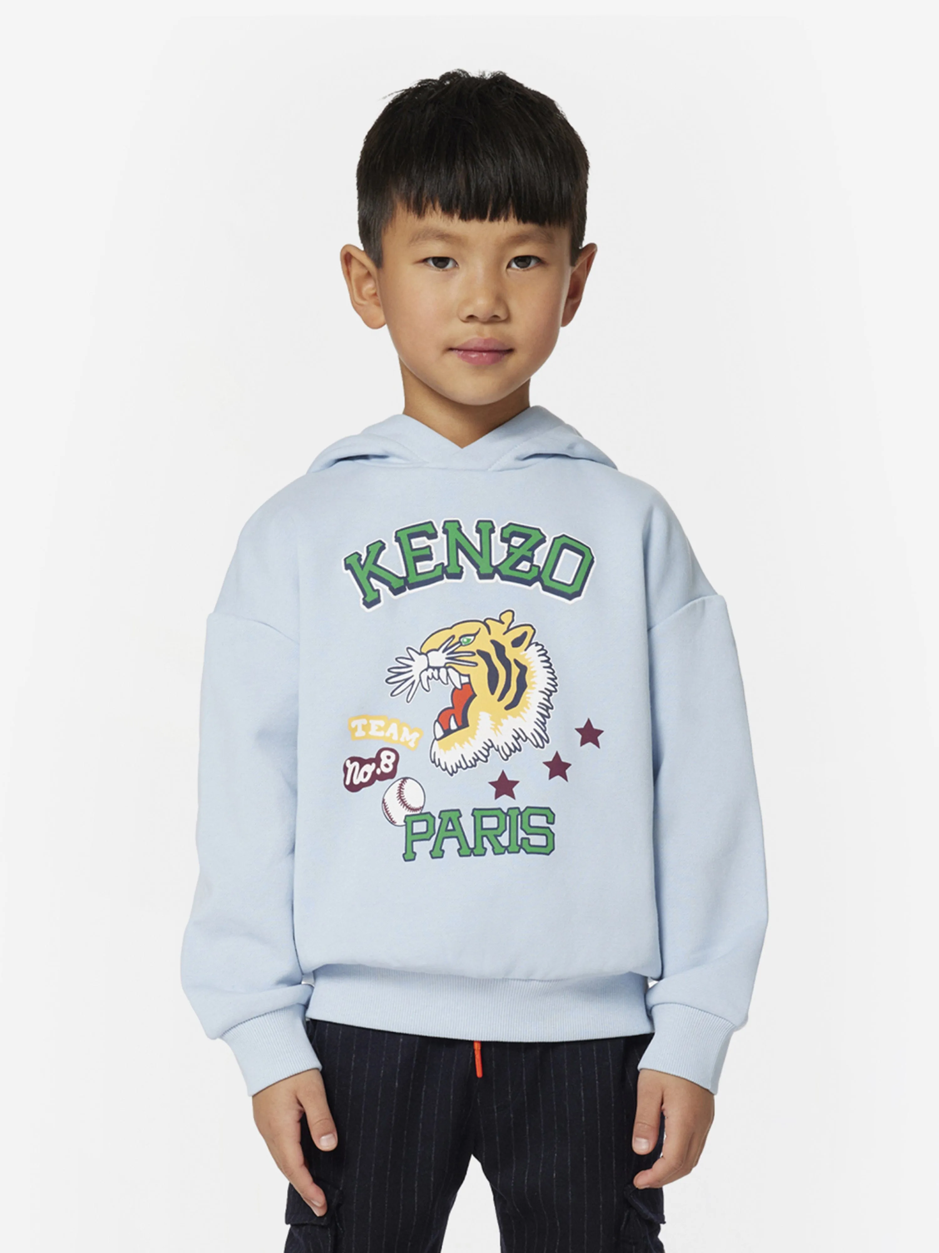 KENZO Boys Logo Hoodie in Blue