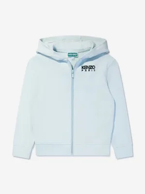 KENZO Boys Logo Zip Up Top in Blue