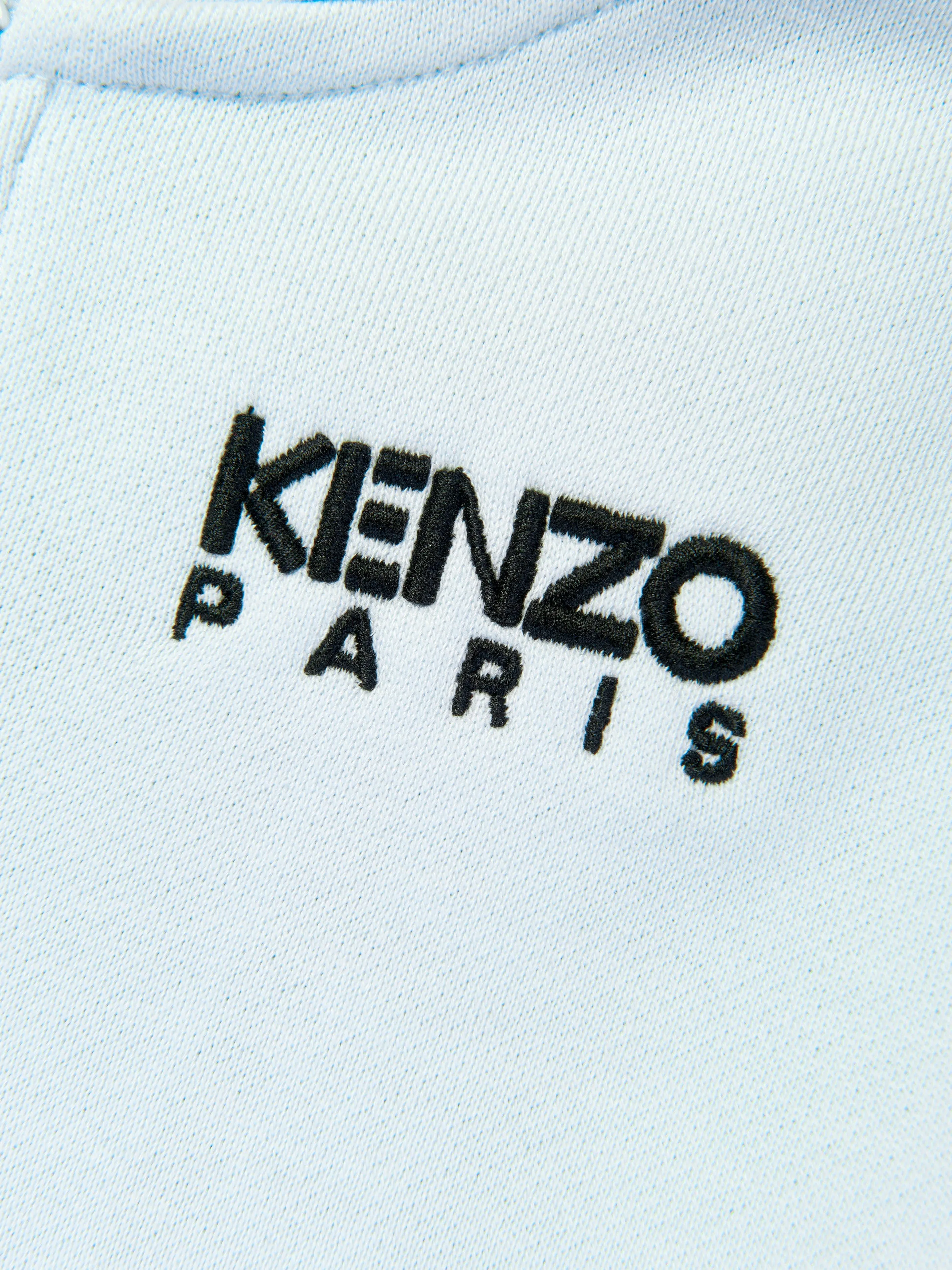 KENZO Boys Logo Zip Up Top in Blue