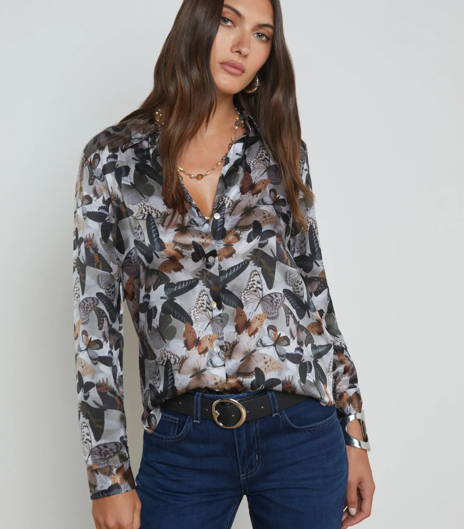 L'Agence Tyler Blouse Dark Butterfly