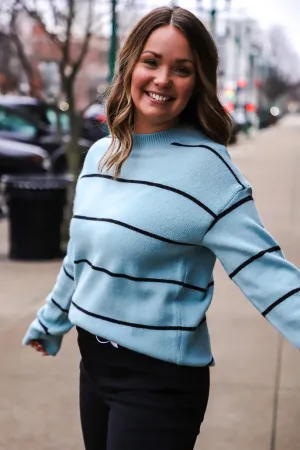 Lindsay Sky Striped Sweater