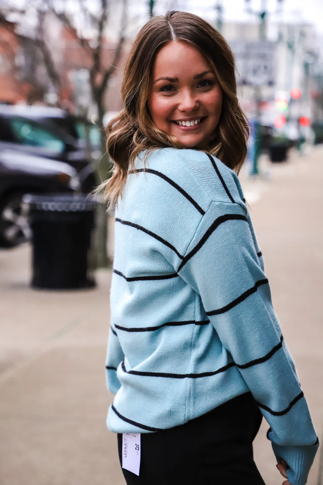 Lindsay Sky Striped Sweater