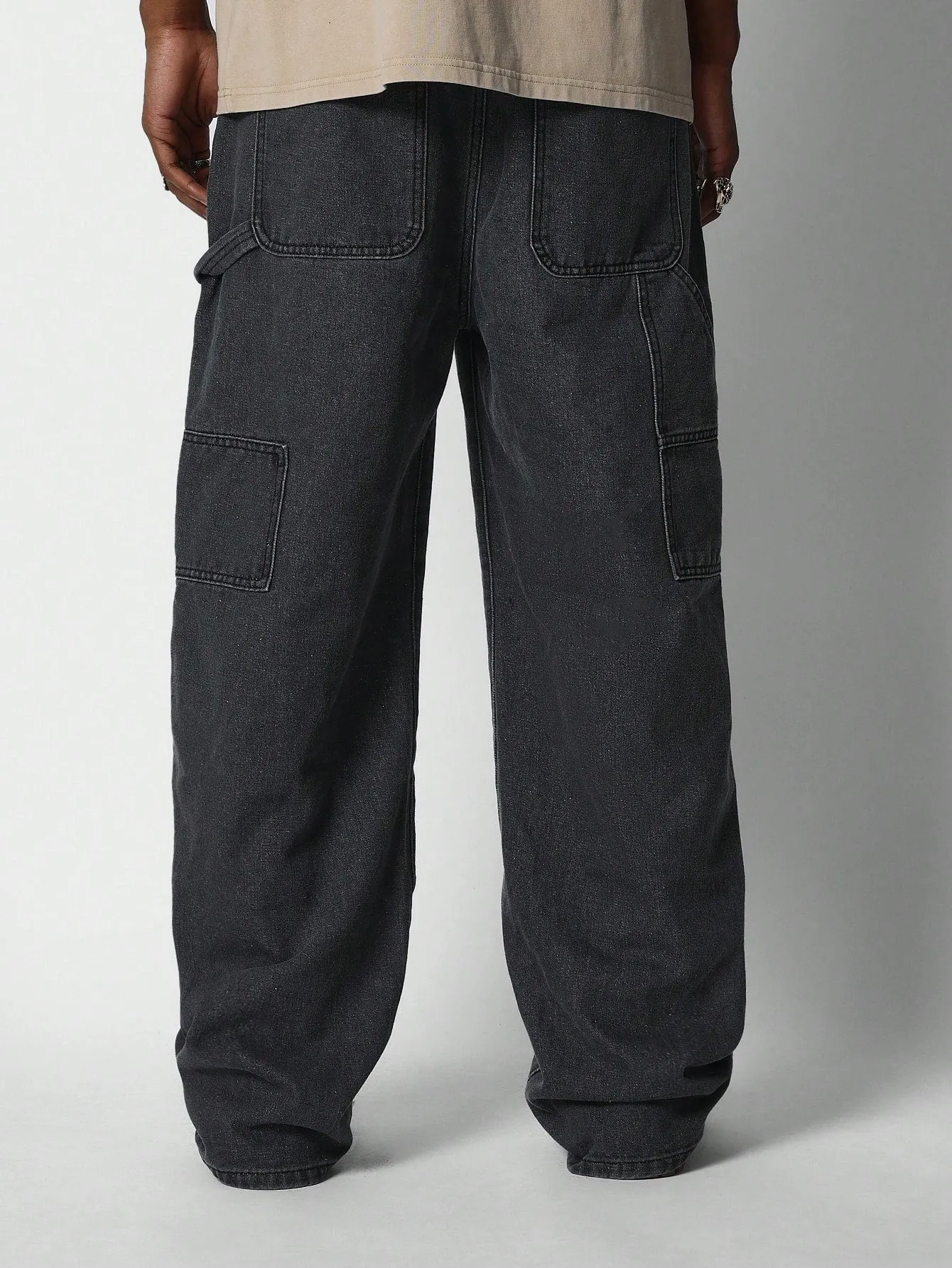 Loose Fit Jean With Ripped Carpenter Detail