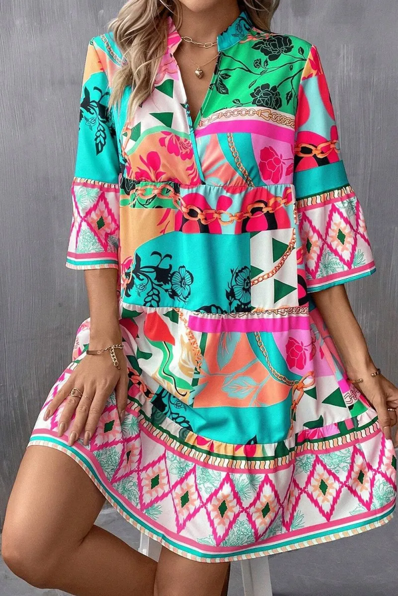 Marlene Multicolor Abstract Mini Dress