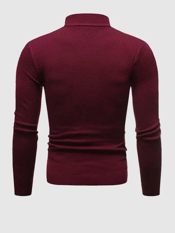 Men's Basic Solid Turtleneck Sweater