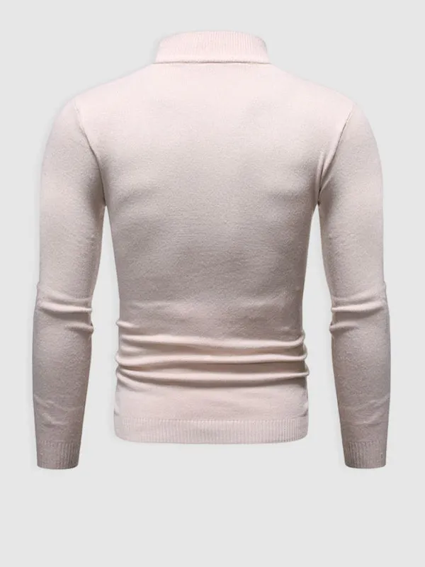 Men's Basic Solid Turtleneck Sweater