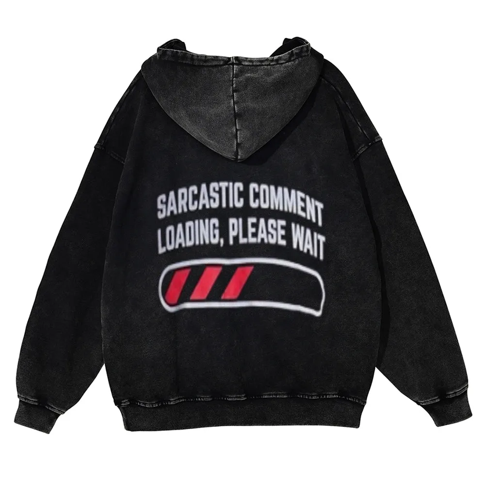 Mens Vintage Sarcastic Comment Loading Please Wait Hoodies