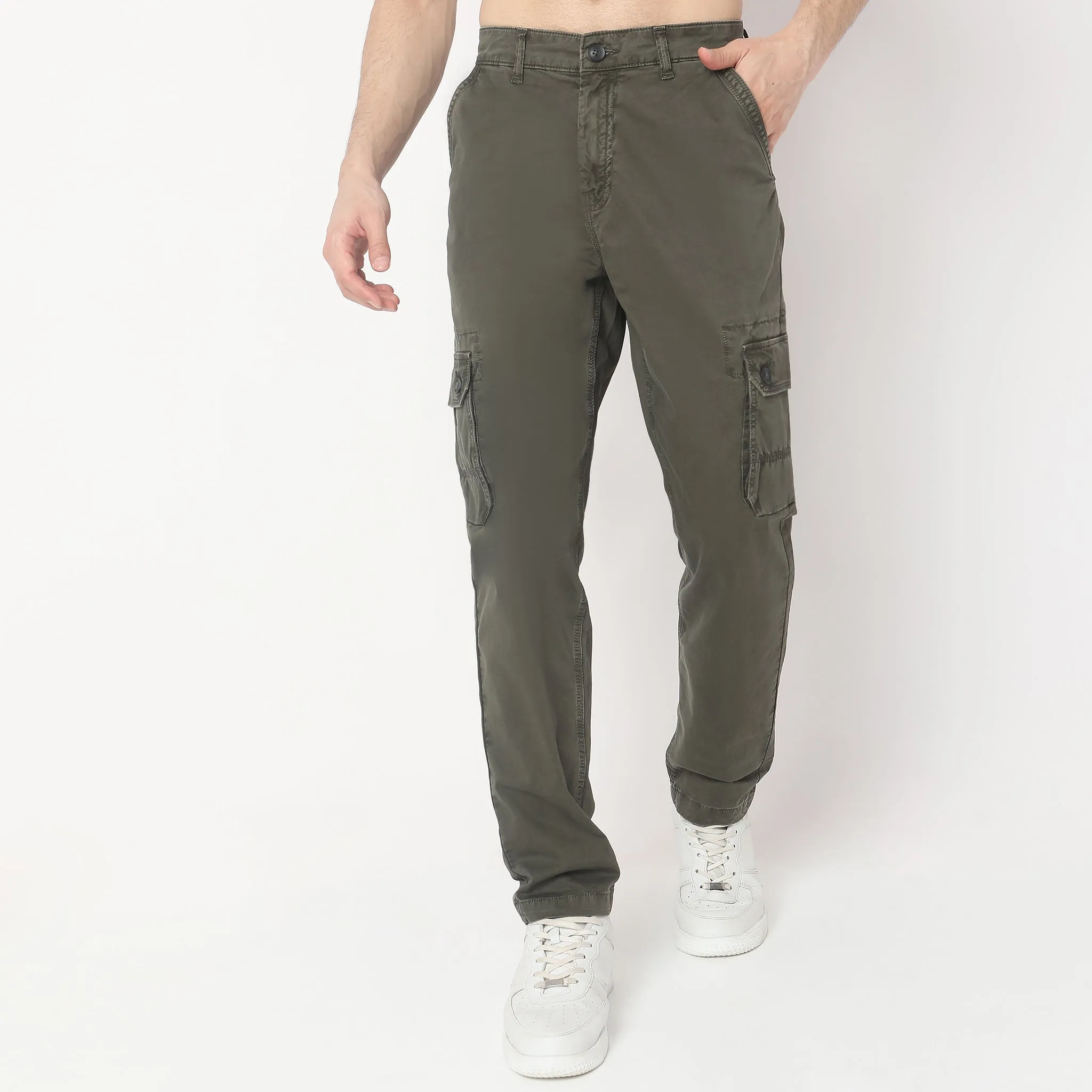 Modern Explorer - Cargo Pants - Cotton with E-Fast Stretch - Mid Rise Regular Fit