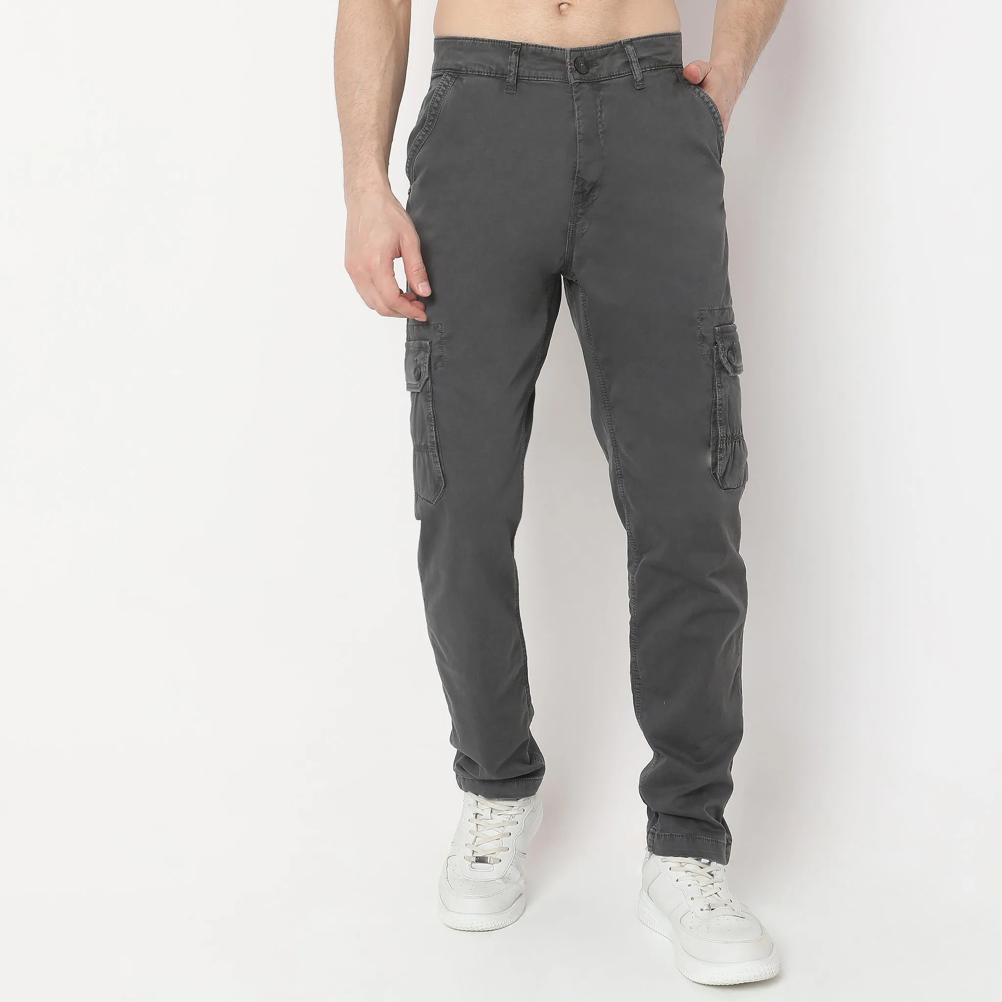 Modern Explorer - Cargo Pants - Cotton with E-Fast Stretch - Mid Rise Regular Fit