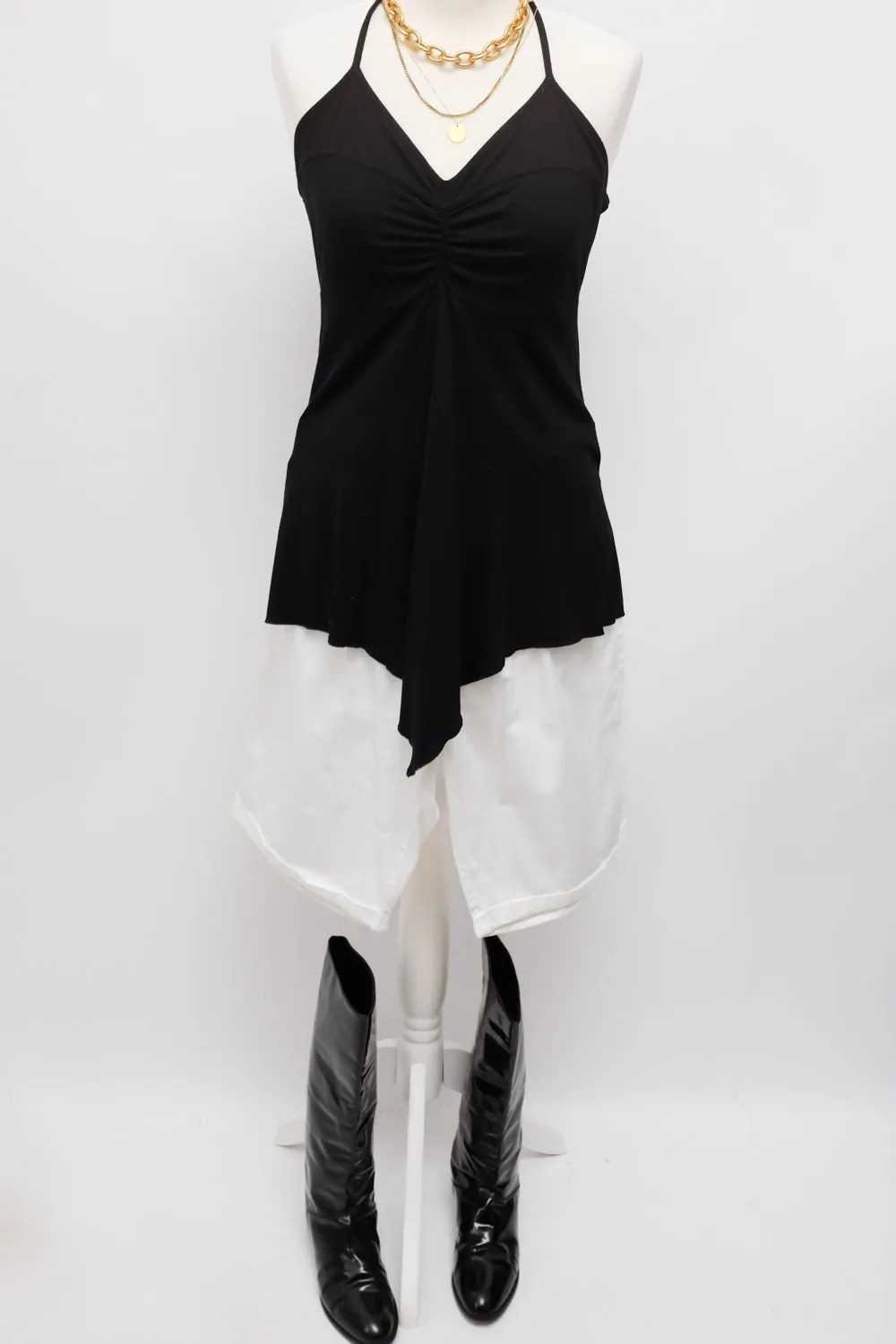 NECKHOLDER BLACK ASYMMETRICAL TOP