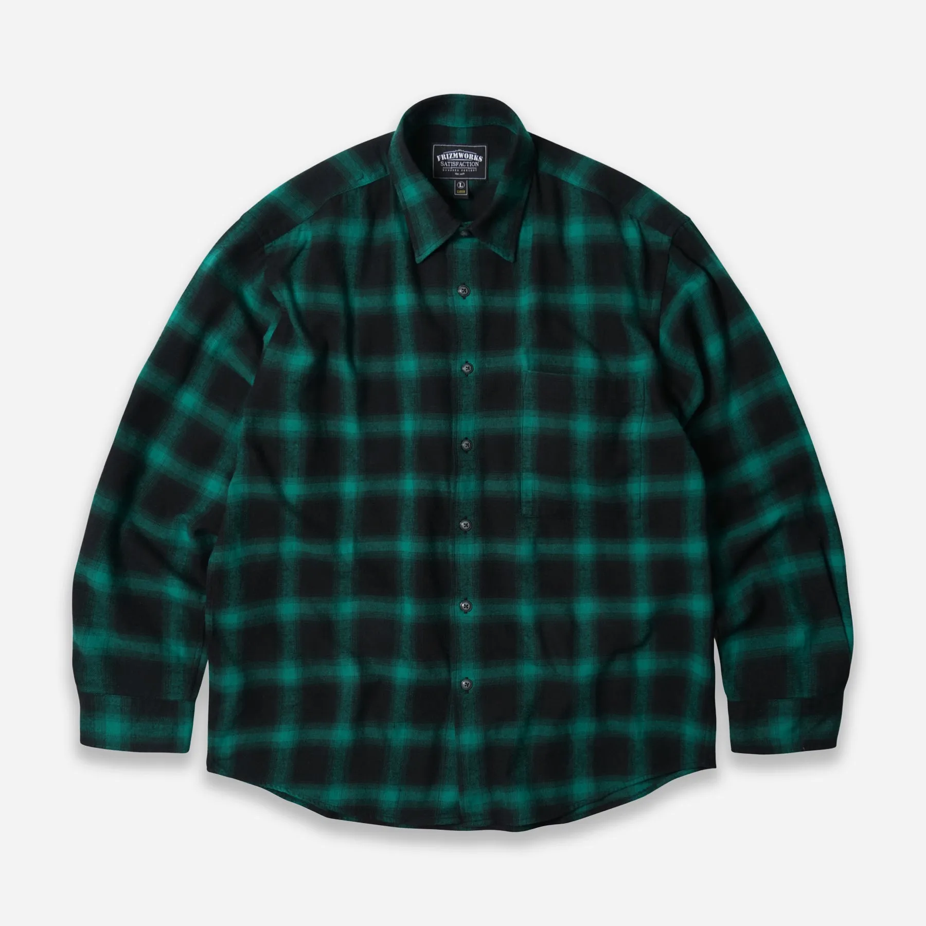 OMBRE FLANNEL RELAXED SHIRT - GREEN